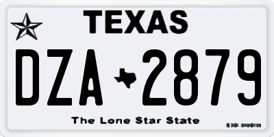 TX license plate DZA2879