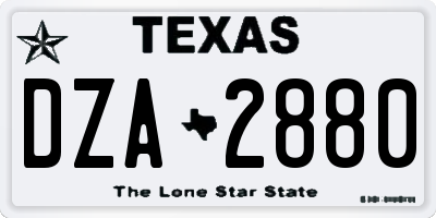 TX license plate DZA2880