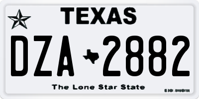 TX license plate DZA2882