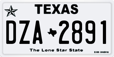 TX license plate DZA2891