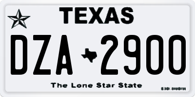 TX license plate DZA2900