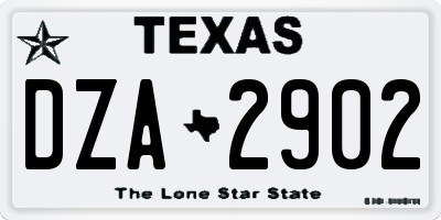 TX license plate DZA2902