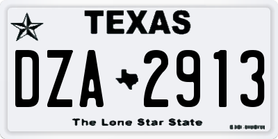 TX license plate DZA2913