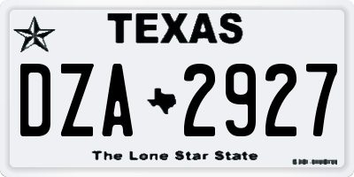 TX license plate DZA2927