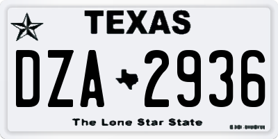 TX license plate DZA2936