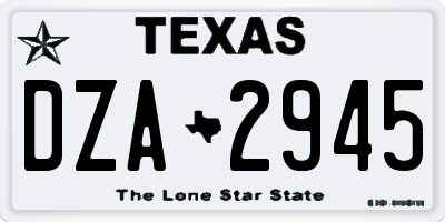 TX license plate DZA2945