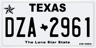 TX license plate DZA2961