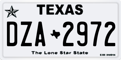 TX license plate DZA2972