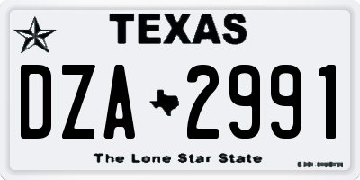 TX license plate DZA2991