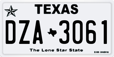 TX license plate DZA3061