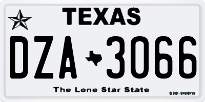 TX license plate DZA3066