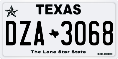 TX license plate DZA3068