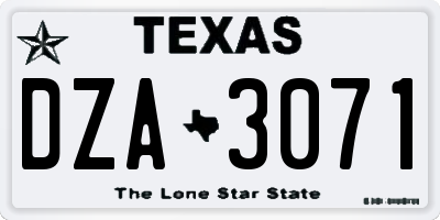 TX license plate DZA3071