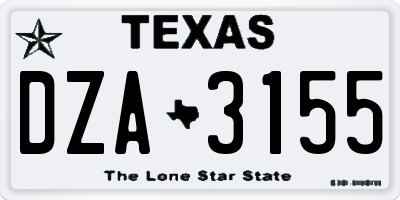 TX license plate DZA3155