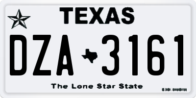 TX license plate DZA3161