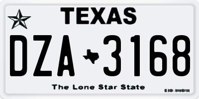 TX license plate DZA3168