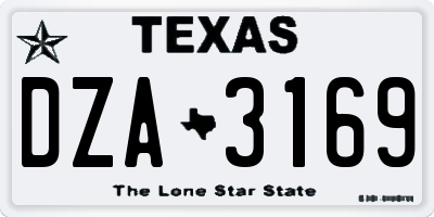 TX license plate DZA3169