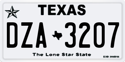 TX license plate DZA3207