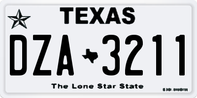 TX license plate DZA3211