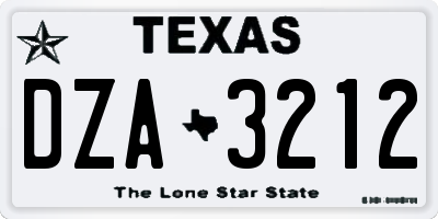 TX license plate DZA3212