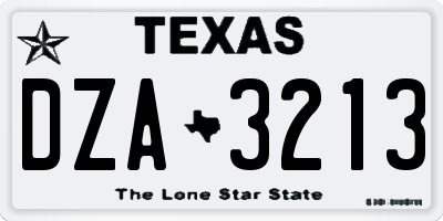 TX license plate DZA3213