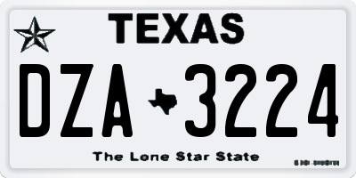 TX license plate DZA3224