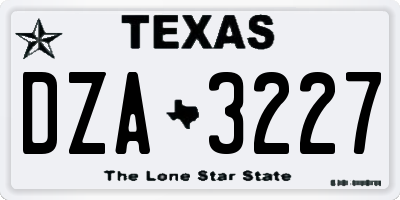 TX license plate DZA3227