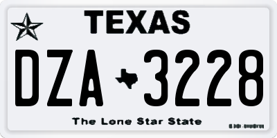 TX license plate DZA3228