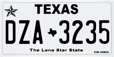 TX license plate DZA3235