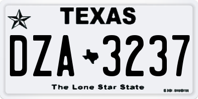 TX license plate DZA3237