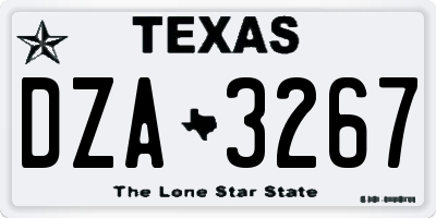 TX license plate DZA3267