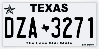 TX license plate DZA3271