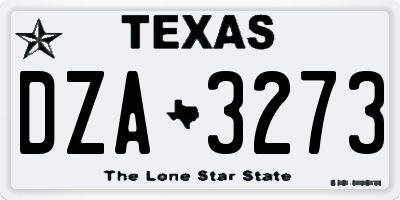 TX license plate DZA3273