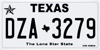 TX license plate DZA3279