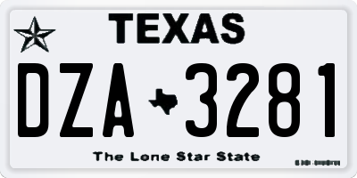 TX license plate DZA3281