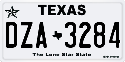 TX license plate DZA3284