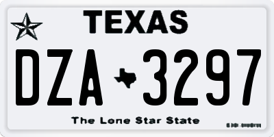 TX license plate DZA3297