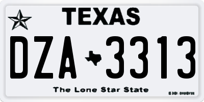 TX license plate DZA3313
