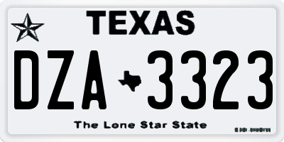 TX license plate DZA3323
