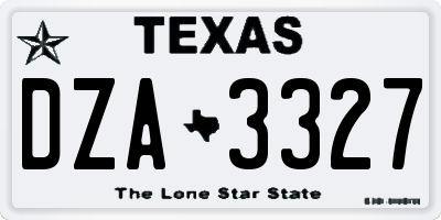 TX license plate DZA3327