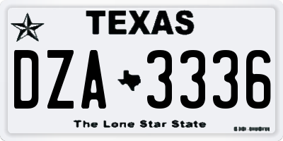 TX license plate DZA3336