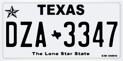 TX license plate DZA3347