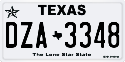 TX license plate DZA3348