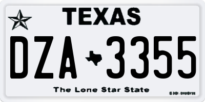 TX license plate DZA3355
