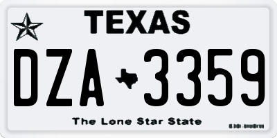 TX license plate DZA3359