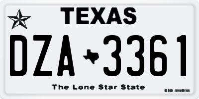 TX license plate DZA3361