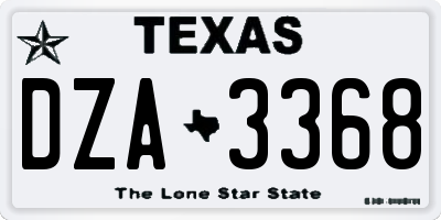 TX license plate DZA3368