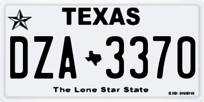 TX license plate DZA3370