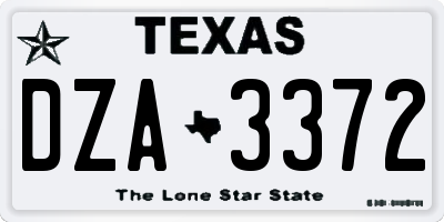 TX license plate DZA3372