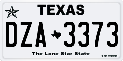 TX license plate DZA3373